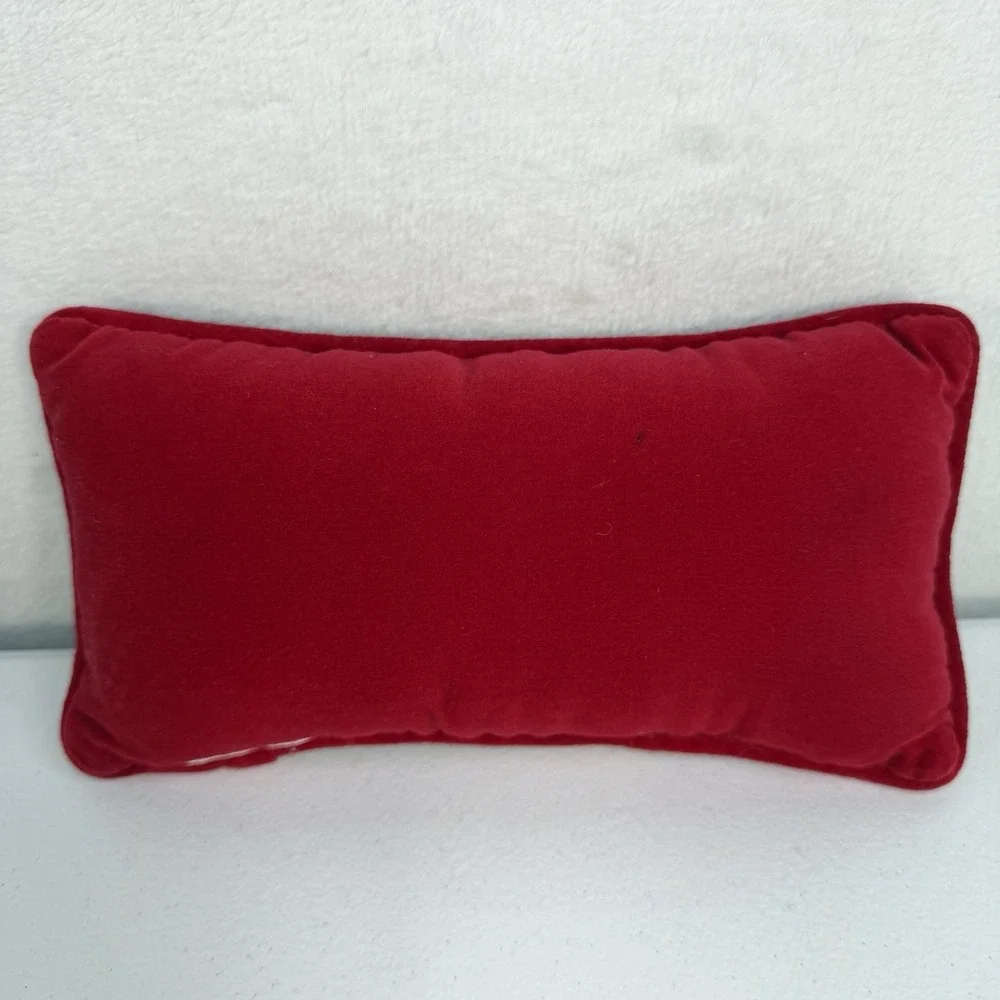 Dear Santa I Can Explain Needlepoint Pillow Red Green Peppermint Candy Christmas